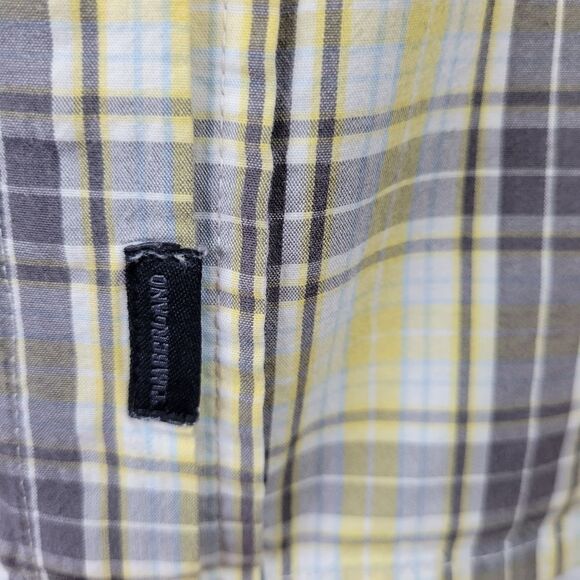 Timberland Yellow and Gray Button Down Collared Shirt - Picture 6 of 7